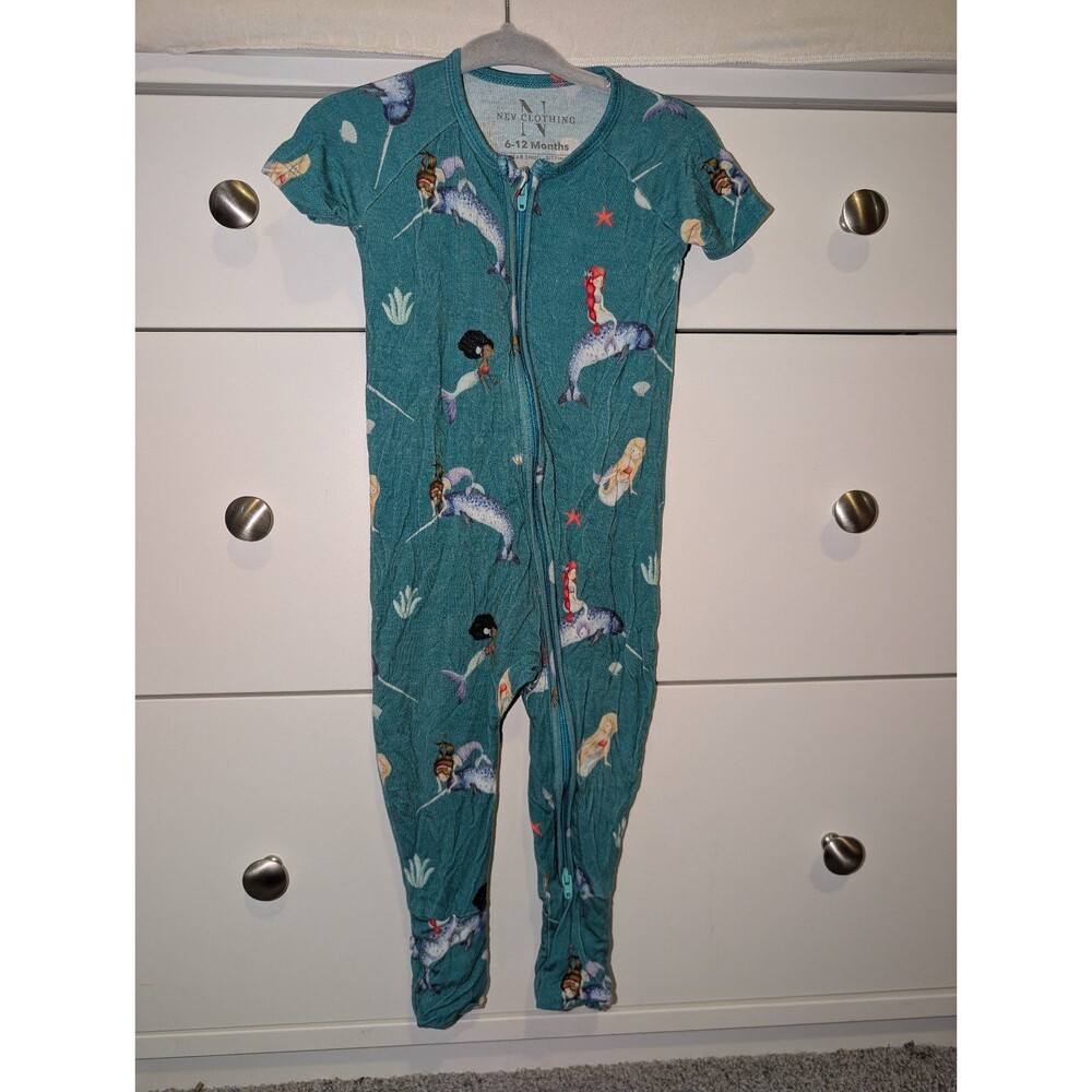Nev Clothing Mermaid Short Sleeve Romper Zippy 6-12